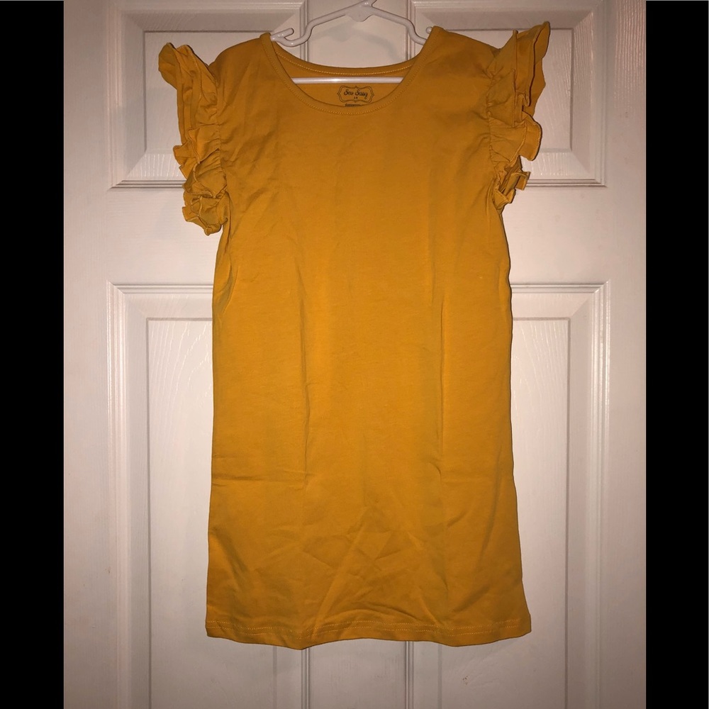 Mustard flutter sleeve top